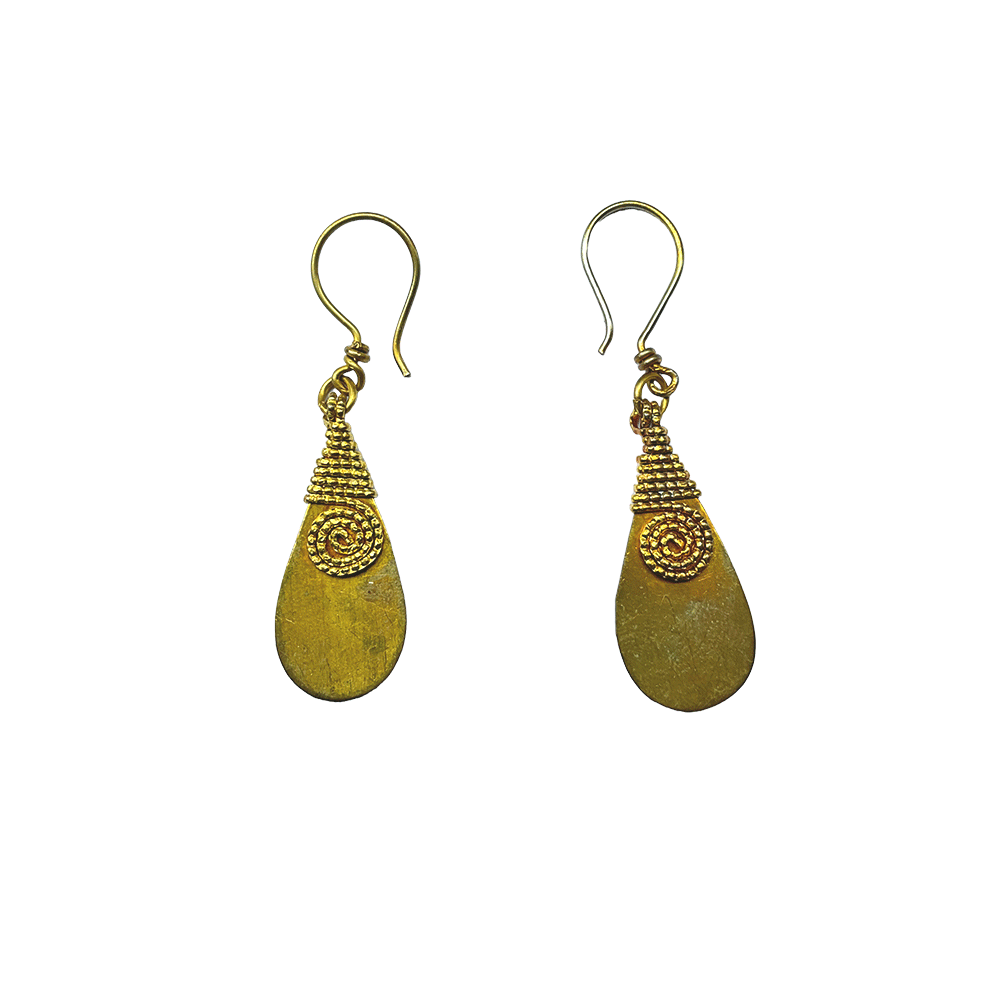 Brass beaded Crafted Tribal earings handmade in Karamul, Orissa