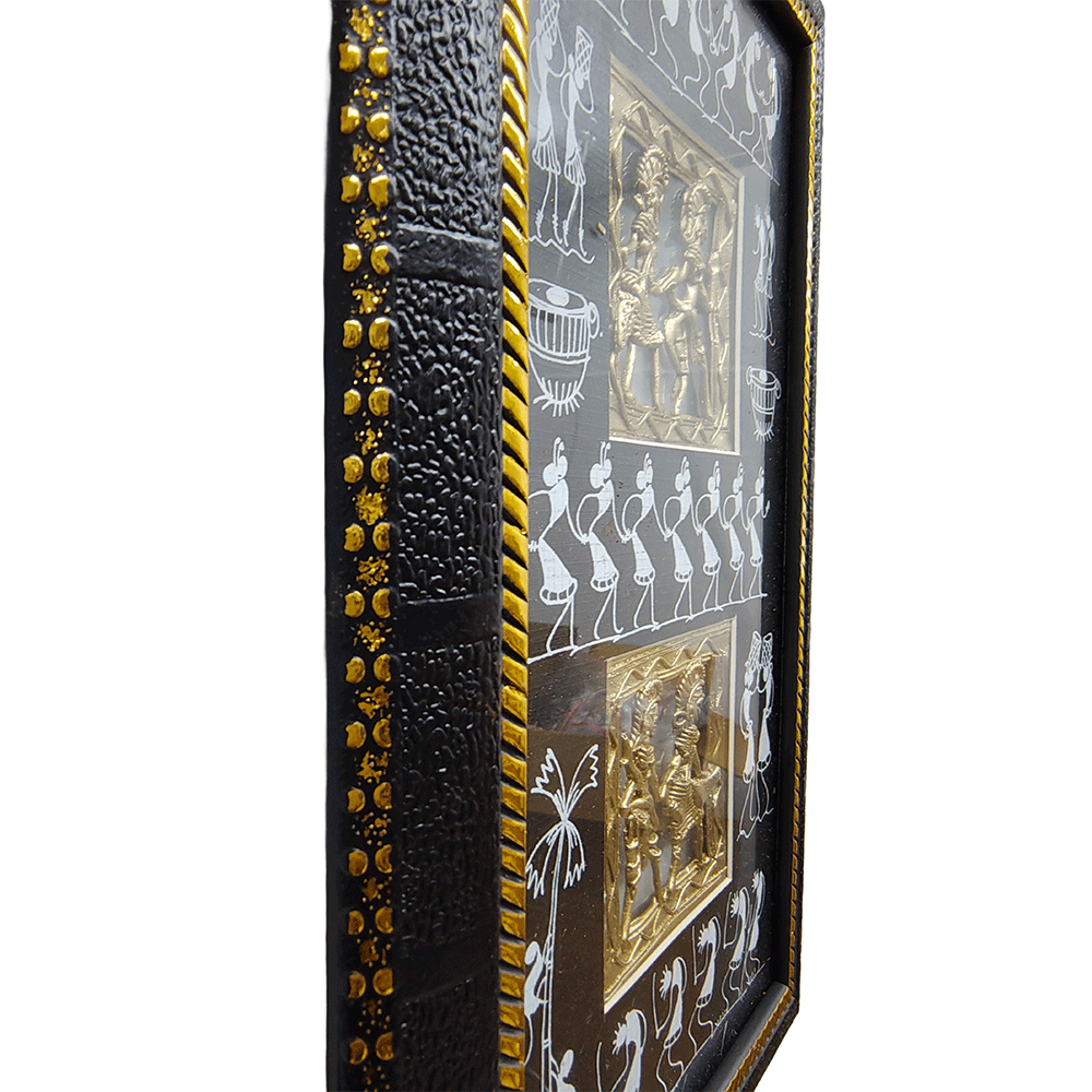 Odisha Brass & Bell Metal Dhokra Tribal Couple frame