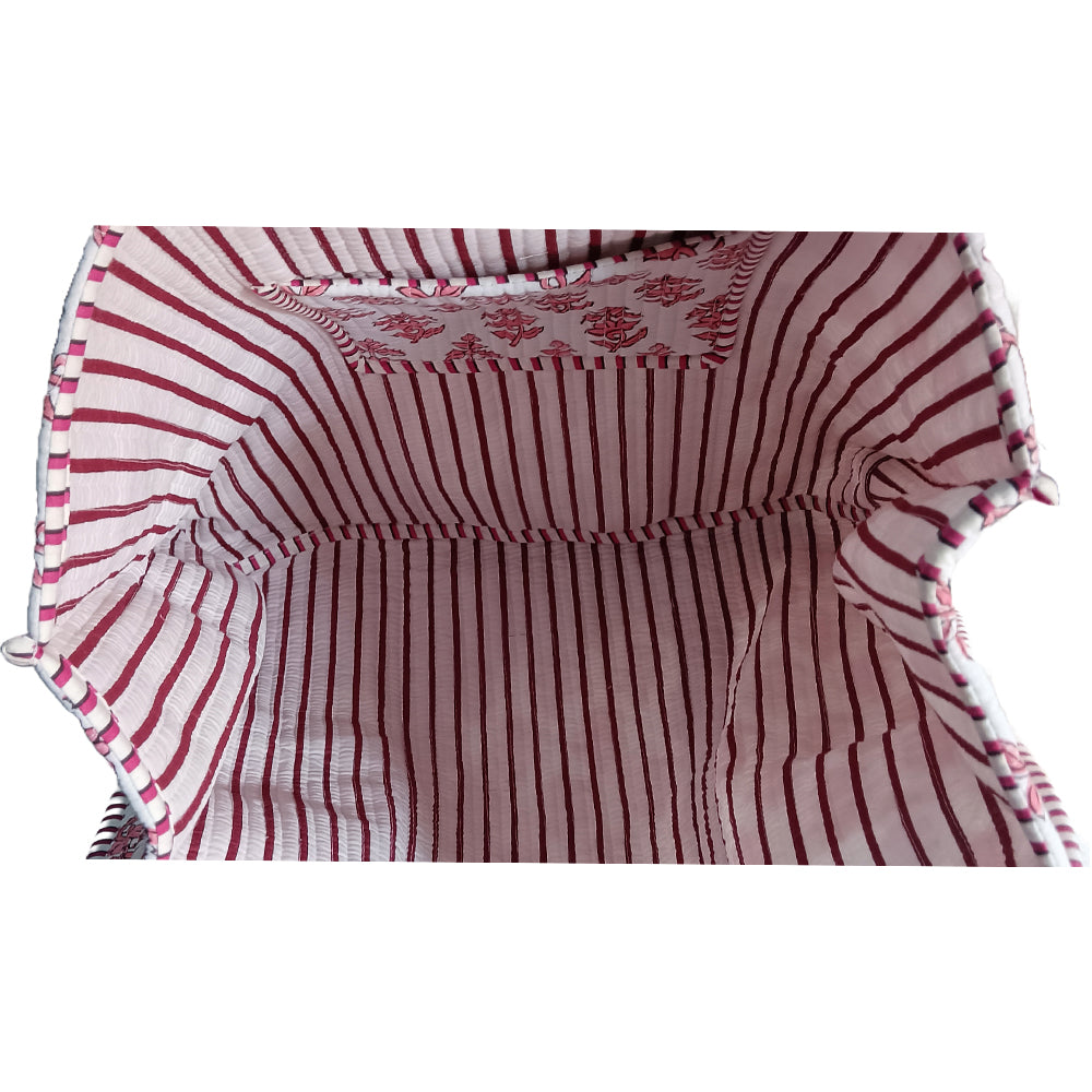 Multicolor Block Printed Cotton Quilted Tote Bags