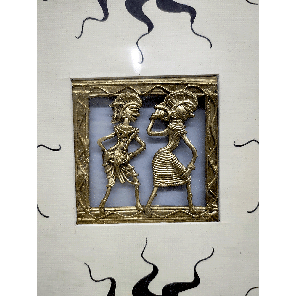 Odisha Brass & Bell Metal Dhokra Tribal Couple frame