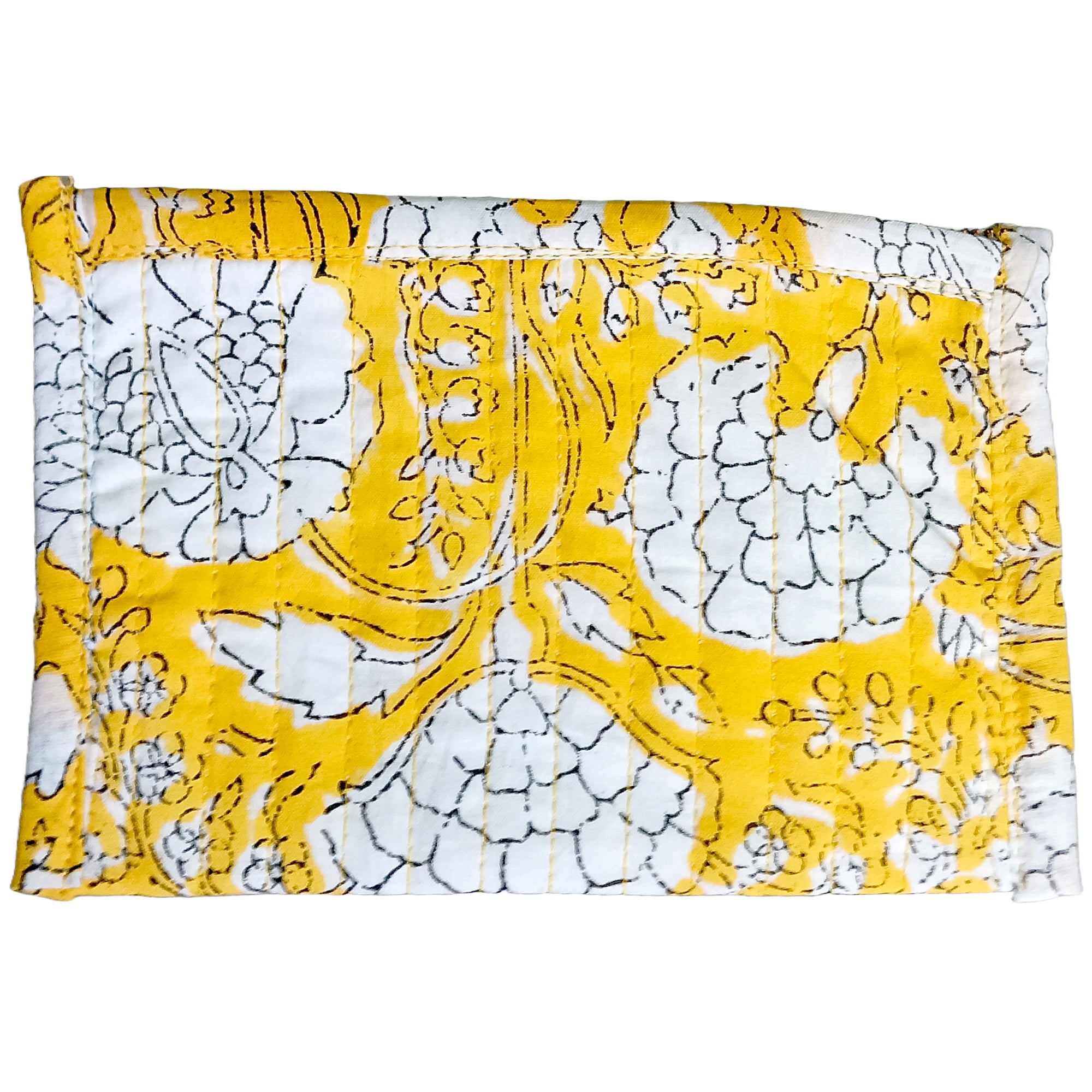 Assorted Cotton Blockprint Flat Pouch With YKK Zip, Zipper Pouch, Cotton Make-up purse, Utility bag, MASK POUCH- Gift for her