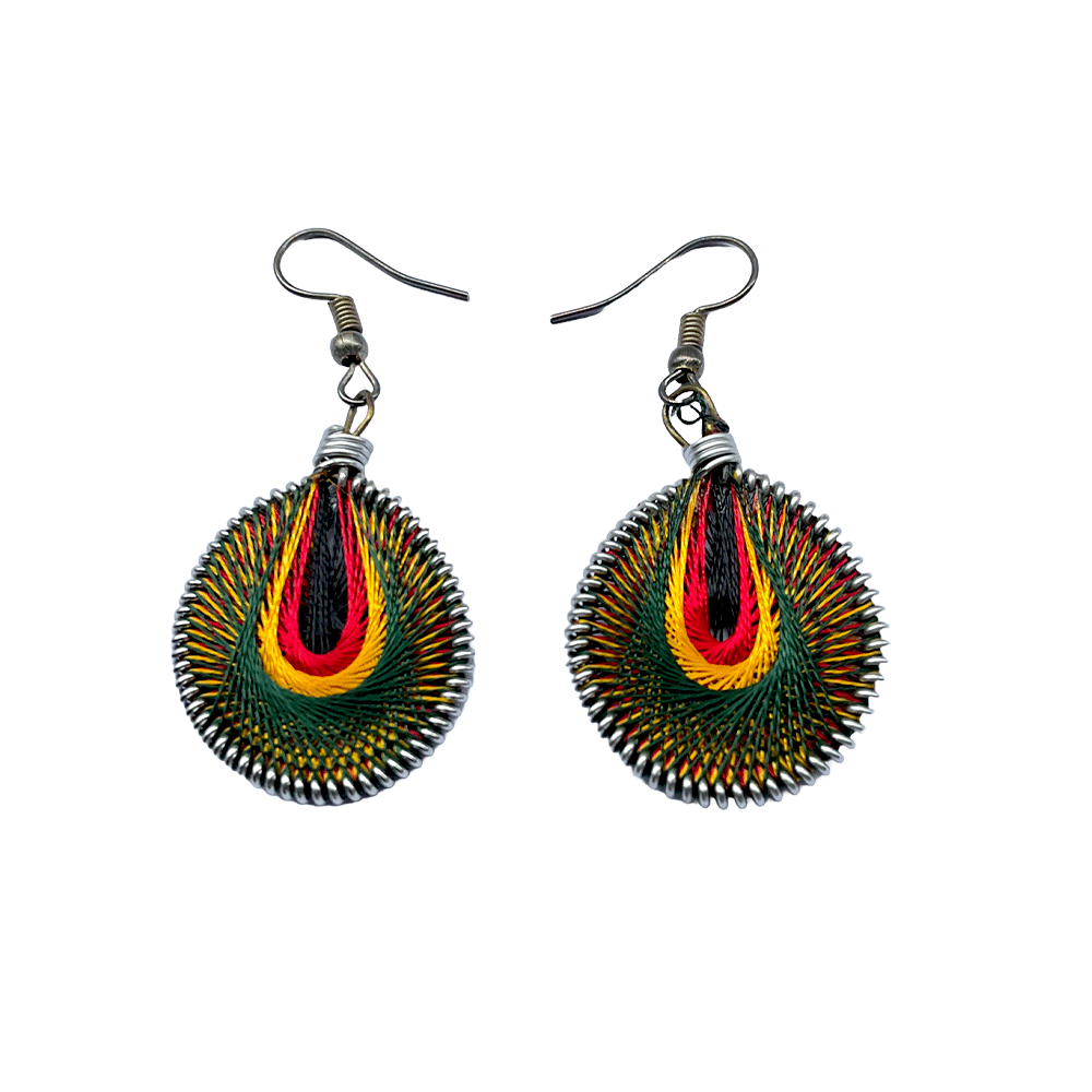 Brass beaded Crafted Tribal earings handmade in Karamul, Orissa