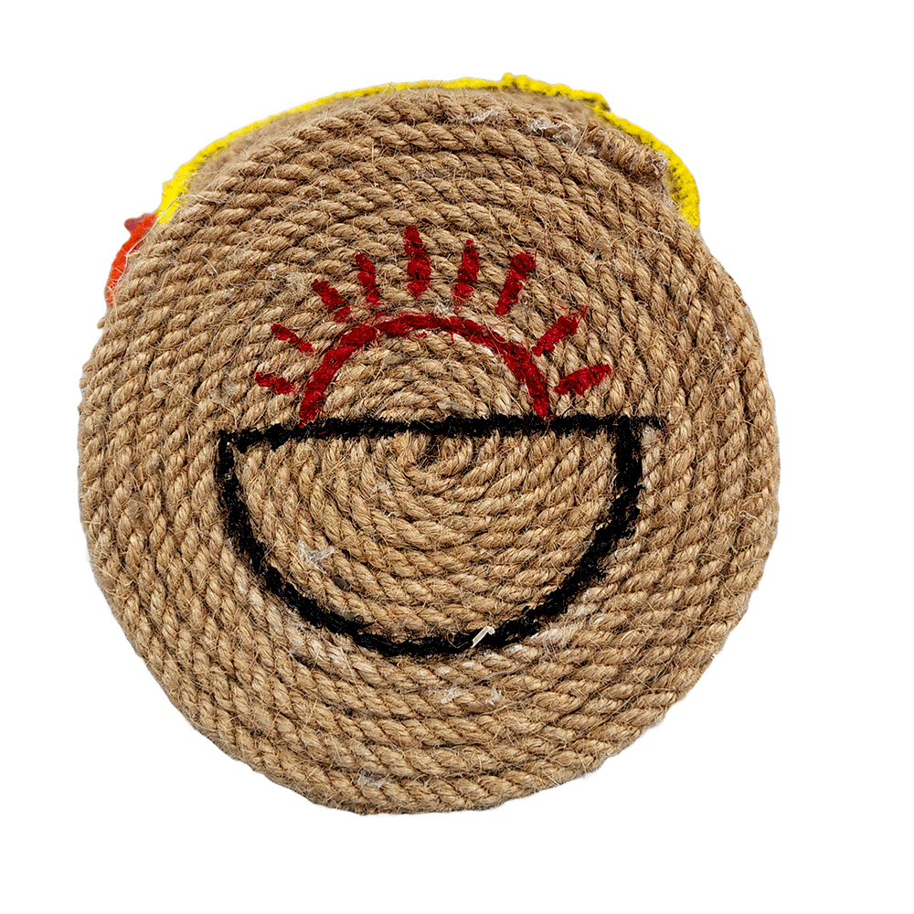 Jute Macrame Coasters set of 5 , coffee mug holder