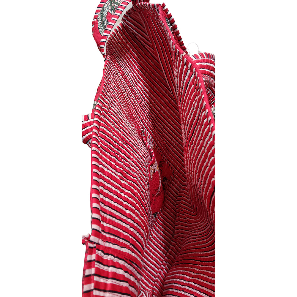 Multicolor Block Printed Cotton Quilted Tote Bags