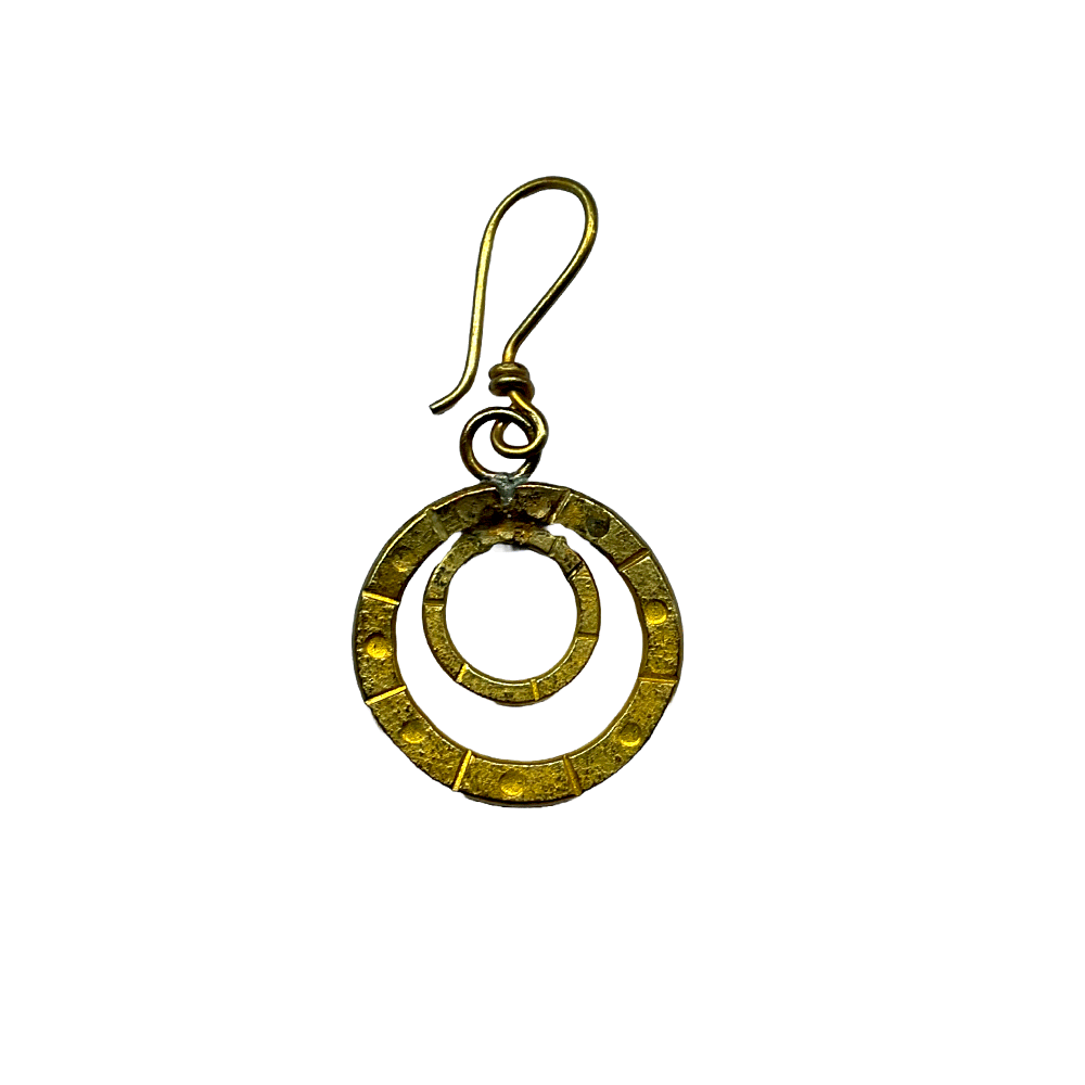 Brass beaded Crafted Tribal earings handmade in Karamul, Orissa