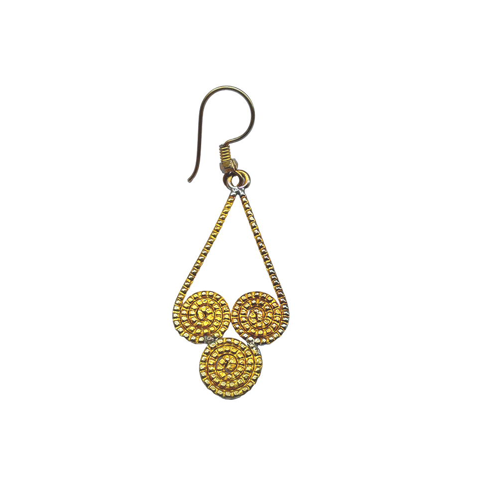 Brass beaded Crafted Tribal earings handmade in Karamul, Orissa