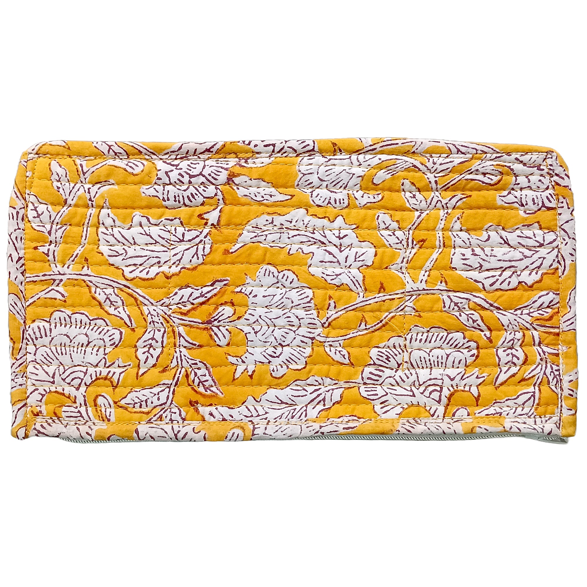 Assorted Cotton Blockprint Flat Pouch With YKK Zip, Zipper Pouch, Cotton Make-up purse, Utility bag, MASK POUCH- Gift for her