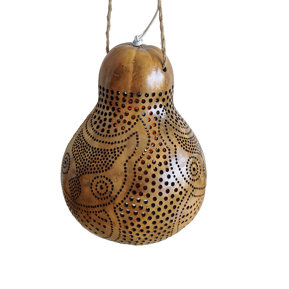 Brighten up your home with our exquisite Dokra Arts Handcrafted Bottle Guard Lamp