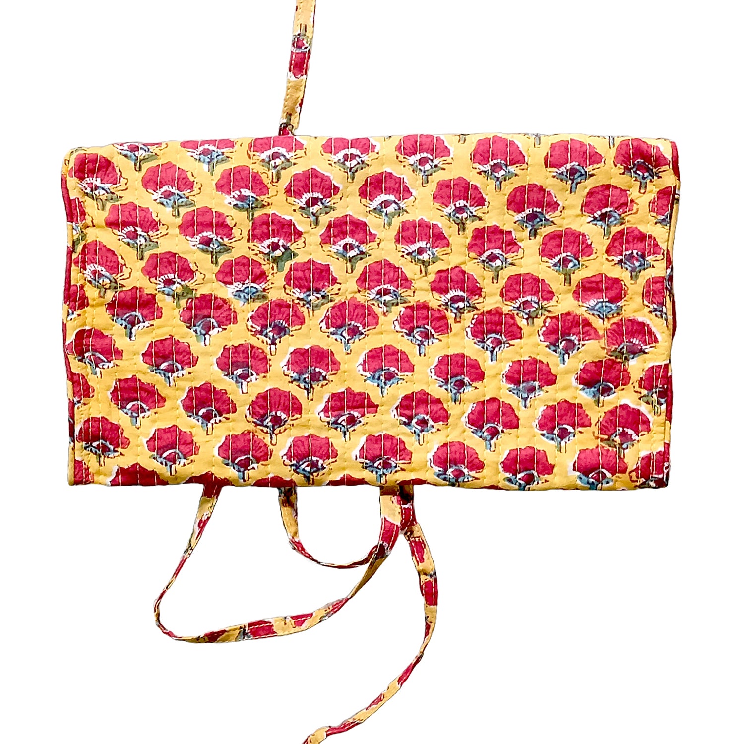 Assorted Cotton Blockprint Flat Pouch With YKK Zip, Zipper Pouch, Cotton Make-up purse, Utility bag, MASK POUCH- Gift for her