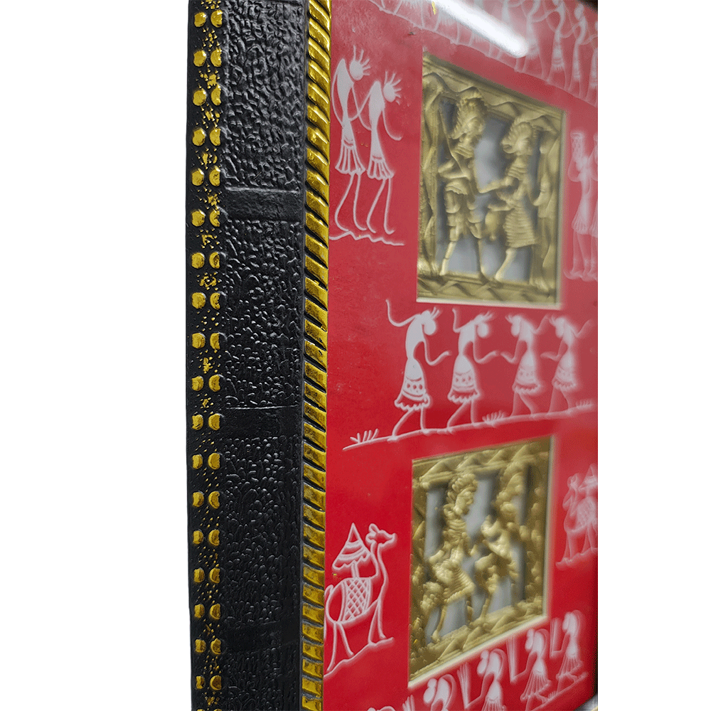 Odisha Brass & Bell Metal Dhokra Tribal Couple frame
