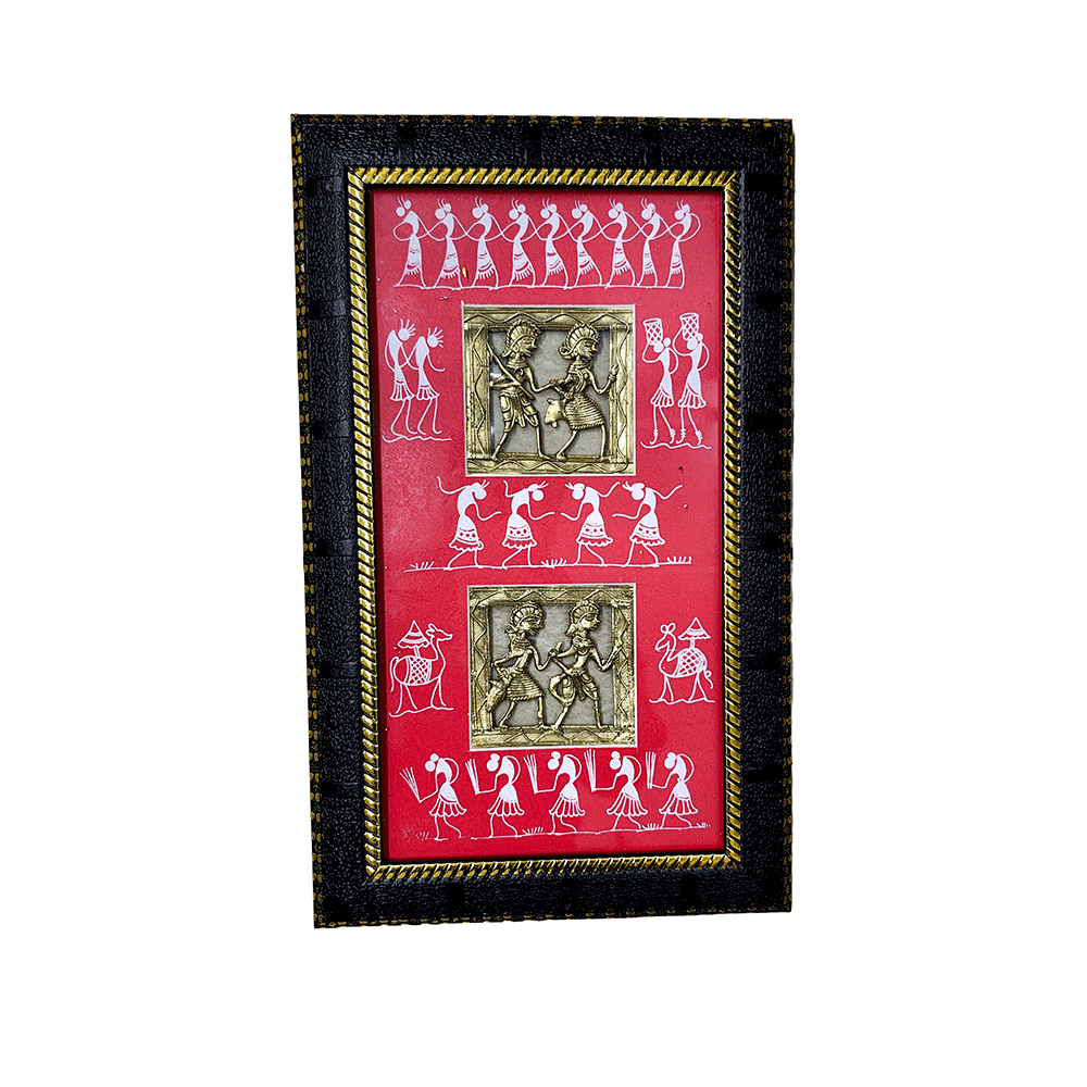 Odisha Brass & Bell Metal Dhokra Tribal Couple frame