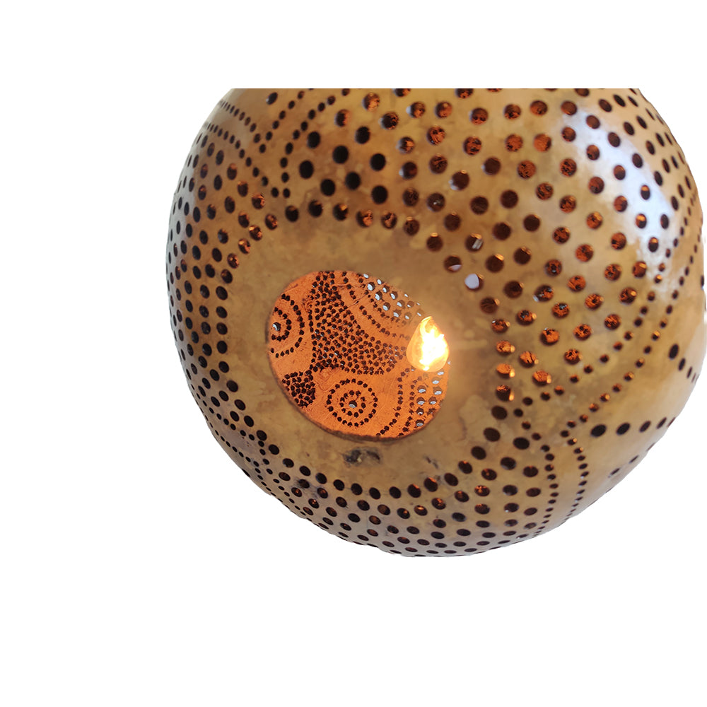 Brighten up your home with our exquisite Dokra Arts Handcrafted Bottle Guard Lamp