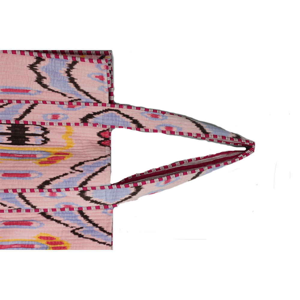 Multicolor Block Printed Cotton Quilted Tote Bags