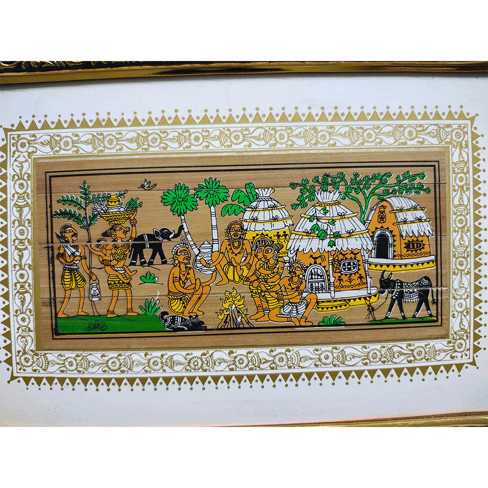 Traditional Pattachitra Painting With Frame Indian Art