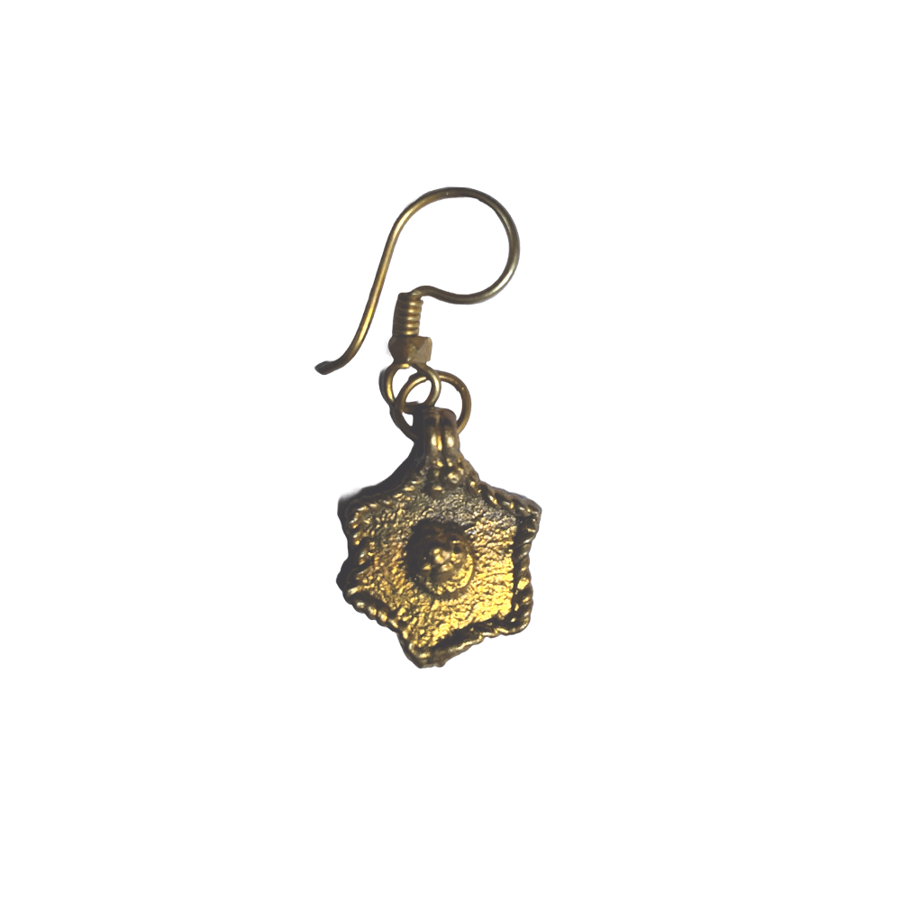 Brass beaded Crafted Tribal earings handmade in Karamul, Orissa