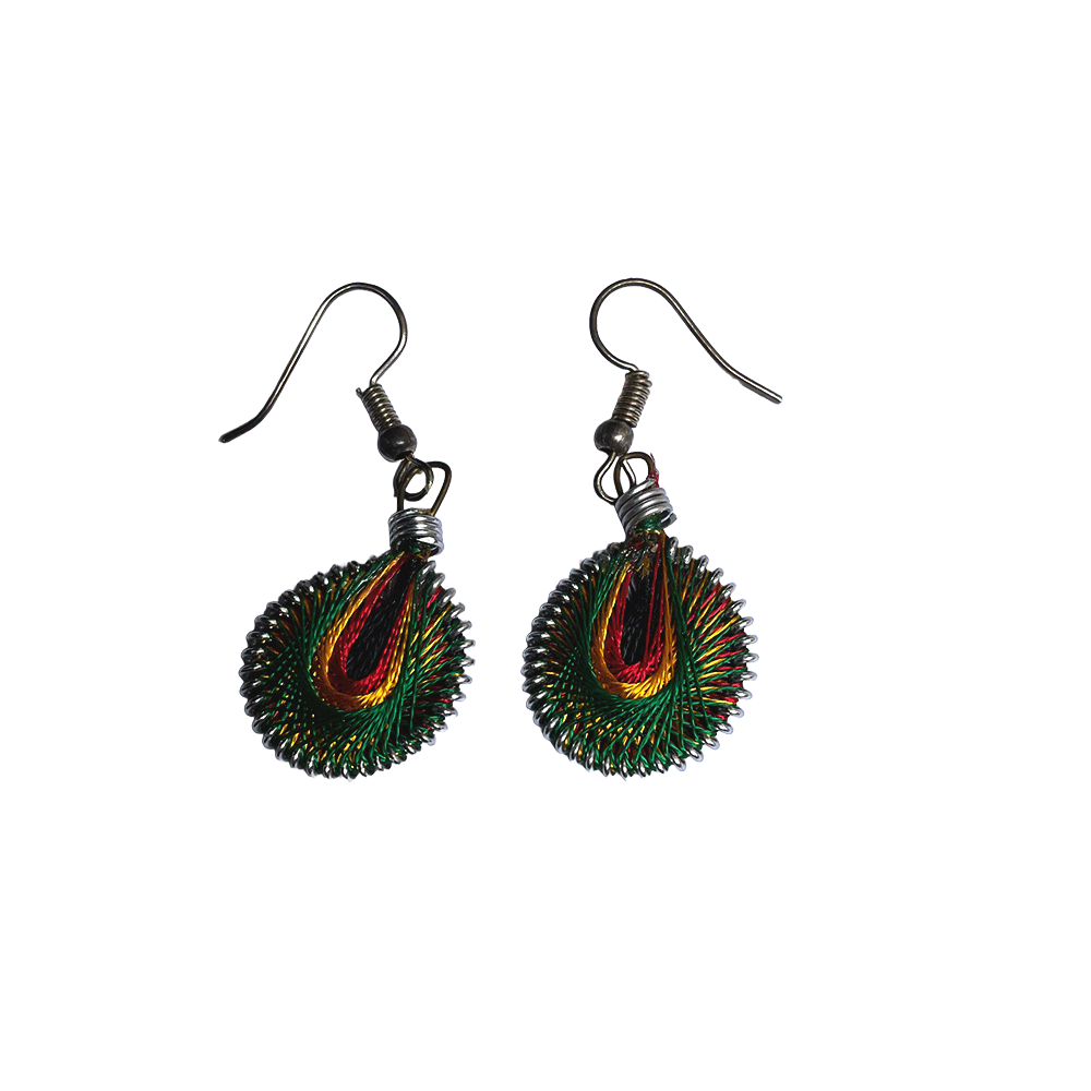 Brass beaded Crafted Tribal earings handmade in Karamul, Orissa