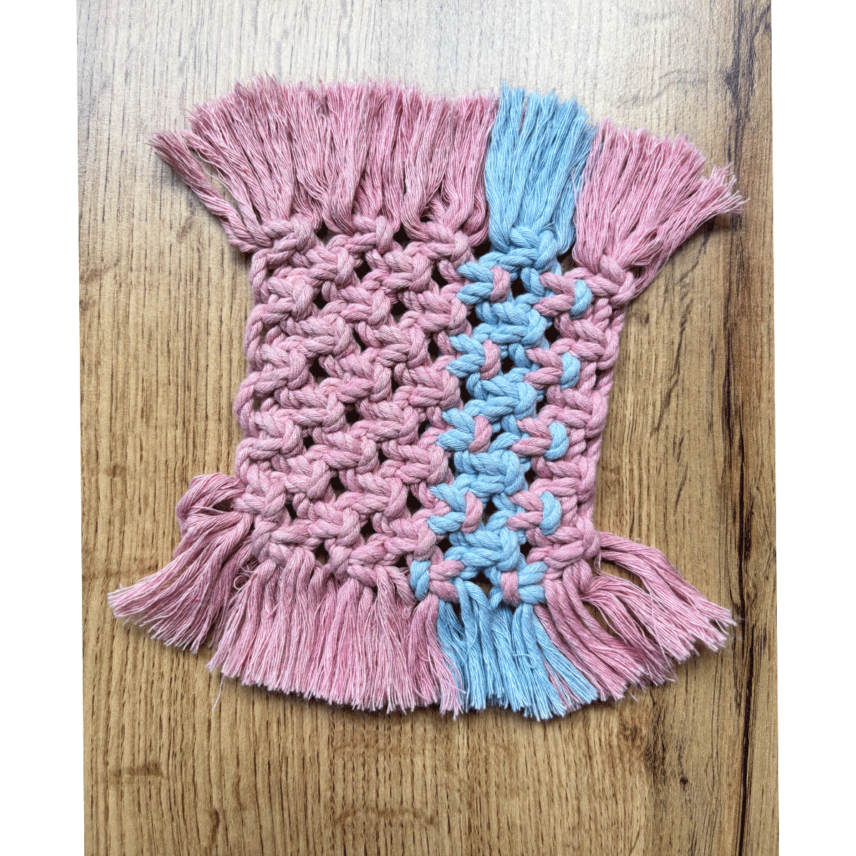 Handmade Macrame Coasters Square and Heart Shape Pack of 3