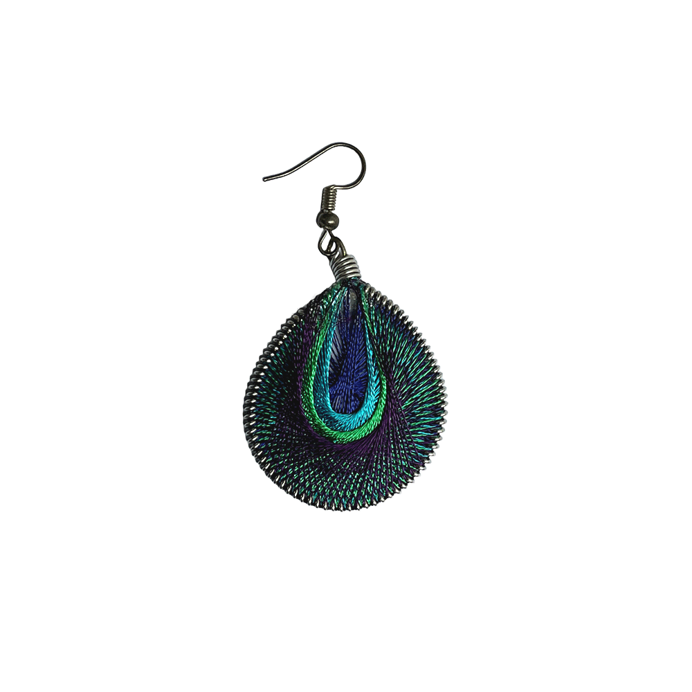 Brass beaded Crafted Tribal earings handmade in Karamul, Orissa