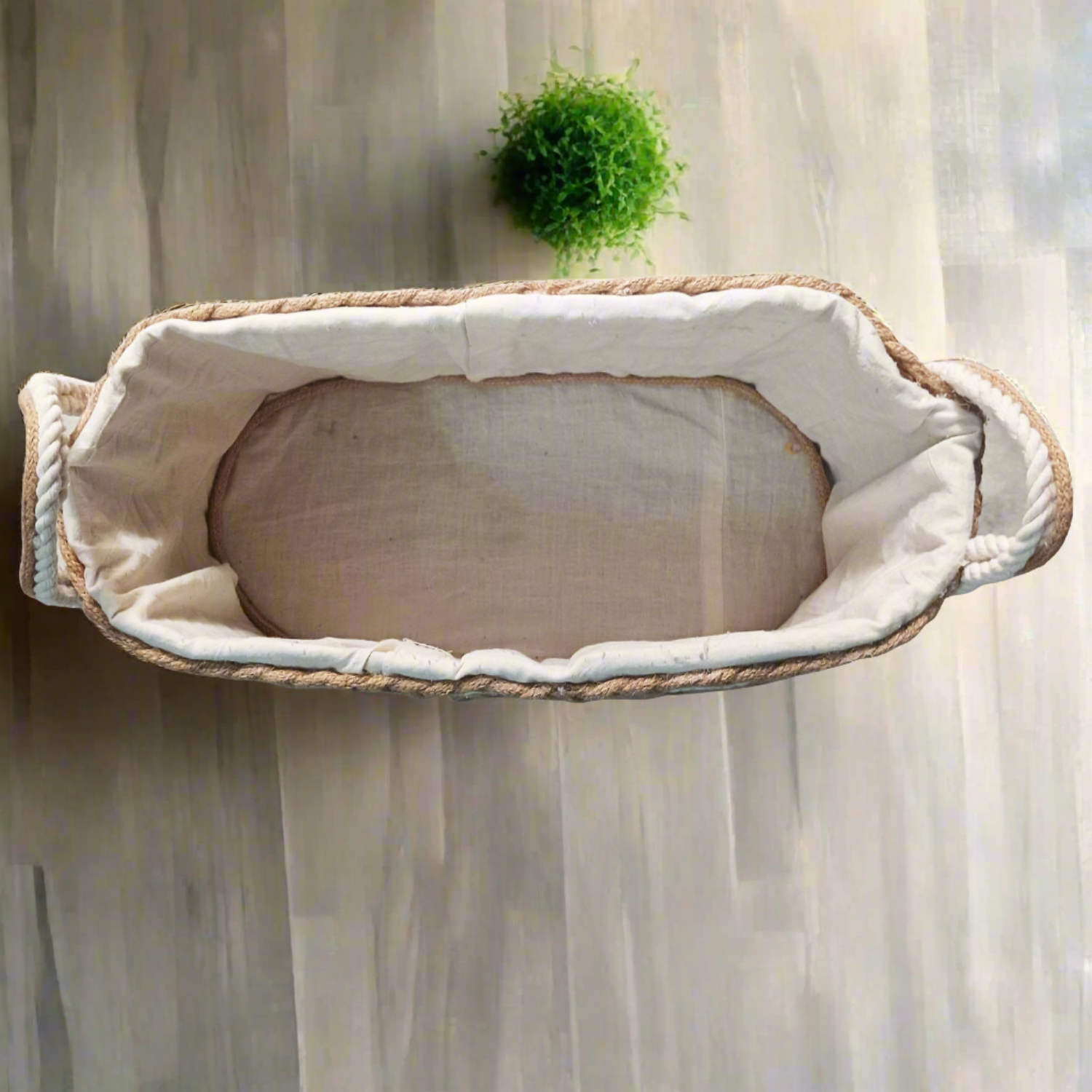Natural Jute Cotton Handmade Woven Basket Organizer