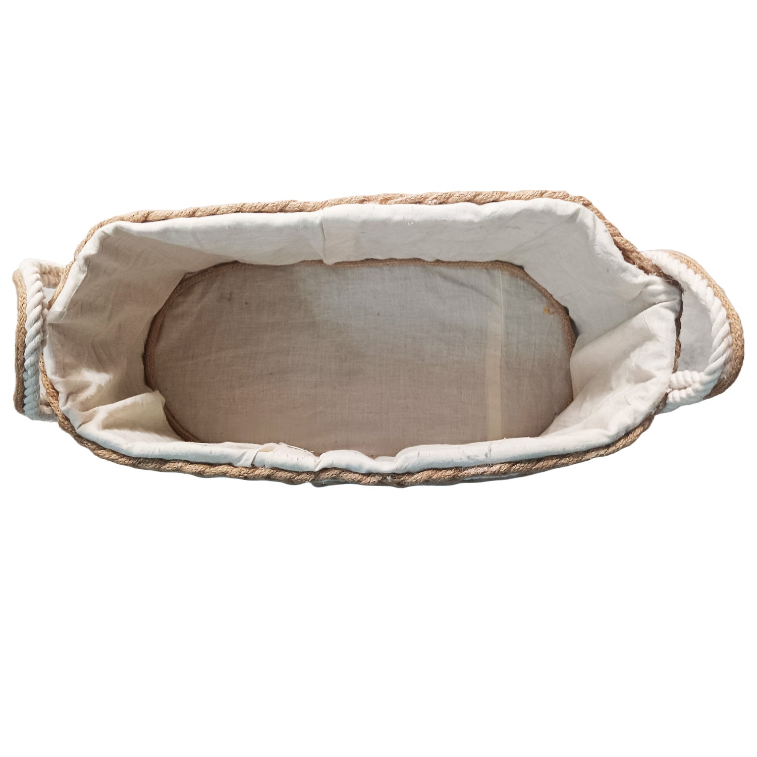 Natural Jute Cotton Handmade Woven Basket Organizer