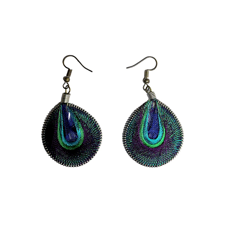 Brass beaded Crafted Tribal earings handmade in Karamul, Orissa