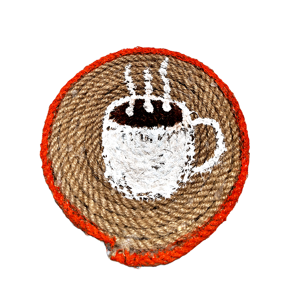 Jute Macrame Coasters set of 5 , coffee mug holder