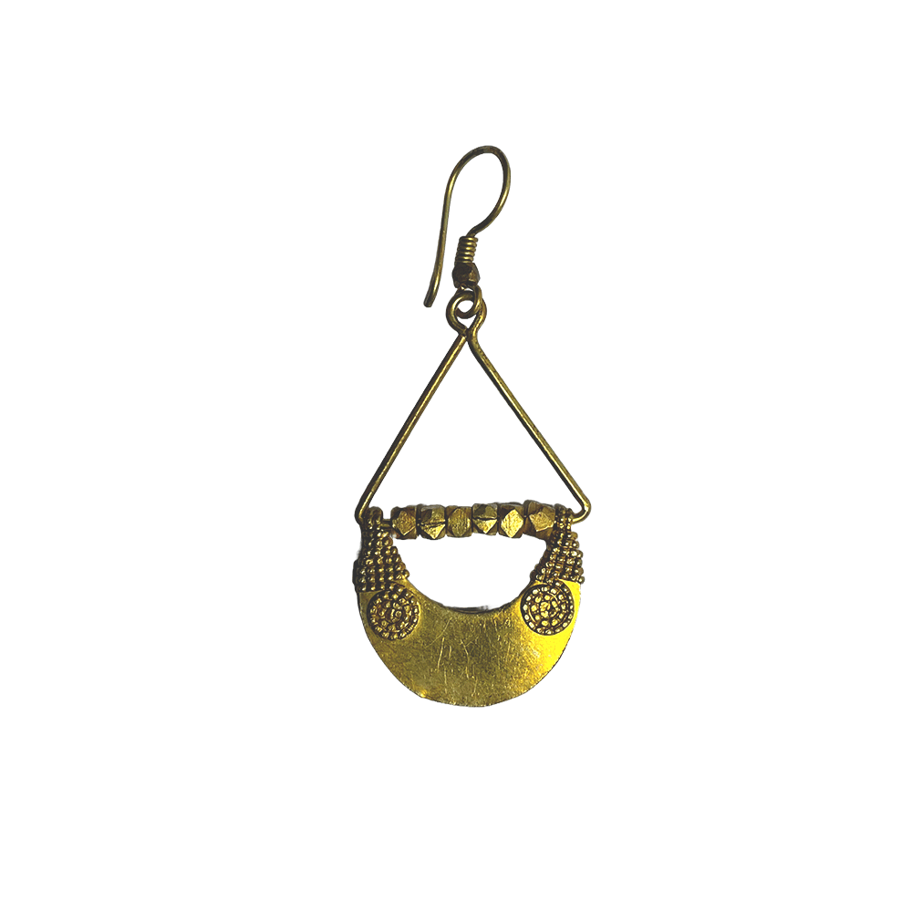 Brass beaded Crafted Tribal earings handmade in Karamul, Orissa