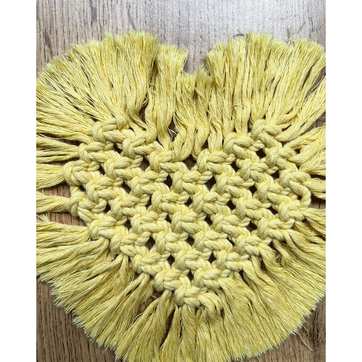 Handmade Macrame Coasters Square and Heart Shape Pack of 3