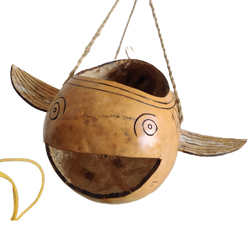 Handcrafted Fish Hanging Planter with Dried Bottle Guard