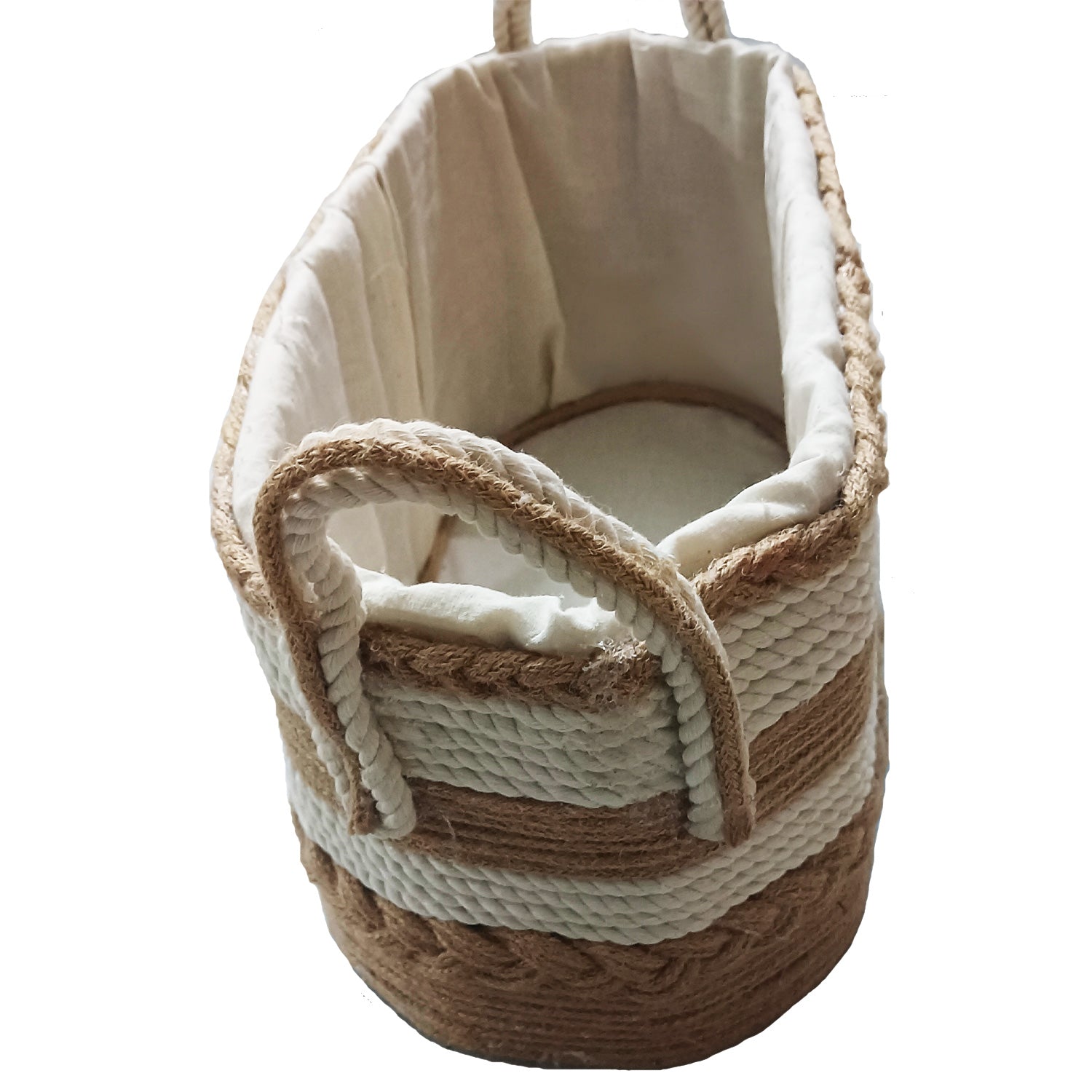 Natural Jute Cotton Handmade Woven Basket Organizer