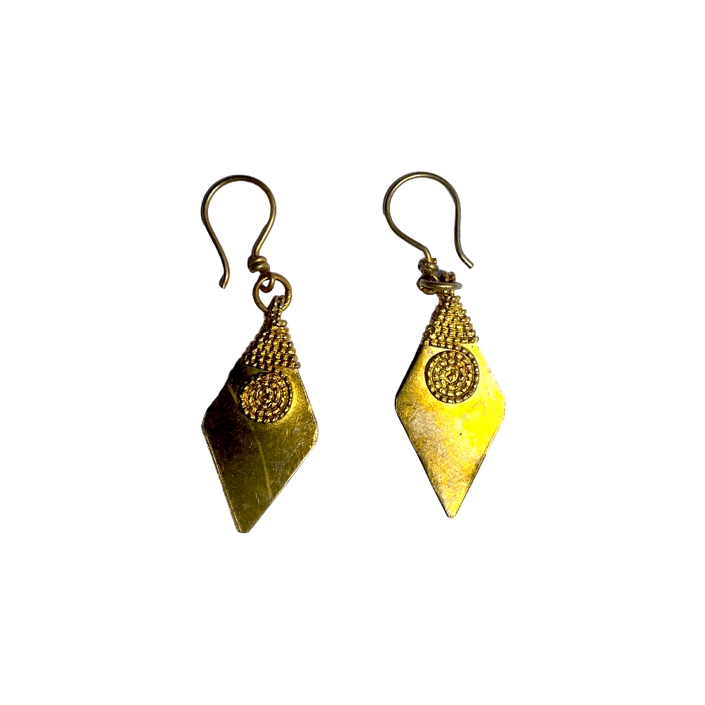 Brass beaded Crafted Tribal earings handmade in Karamul, Orissa