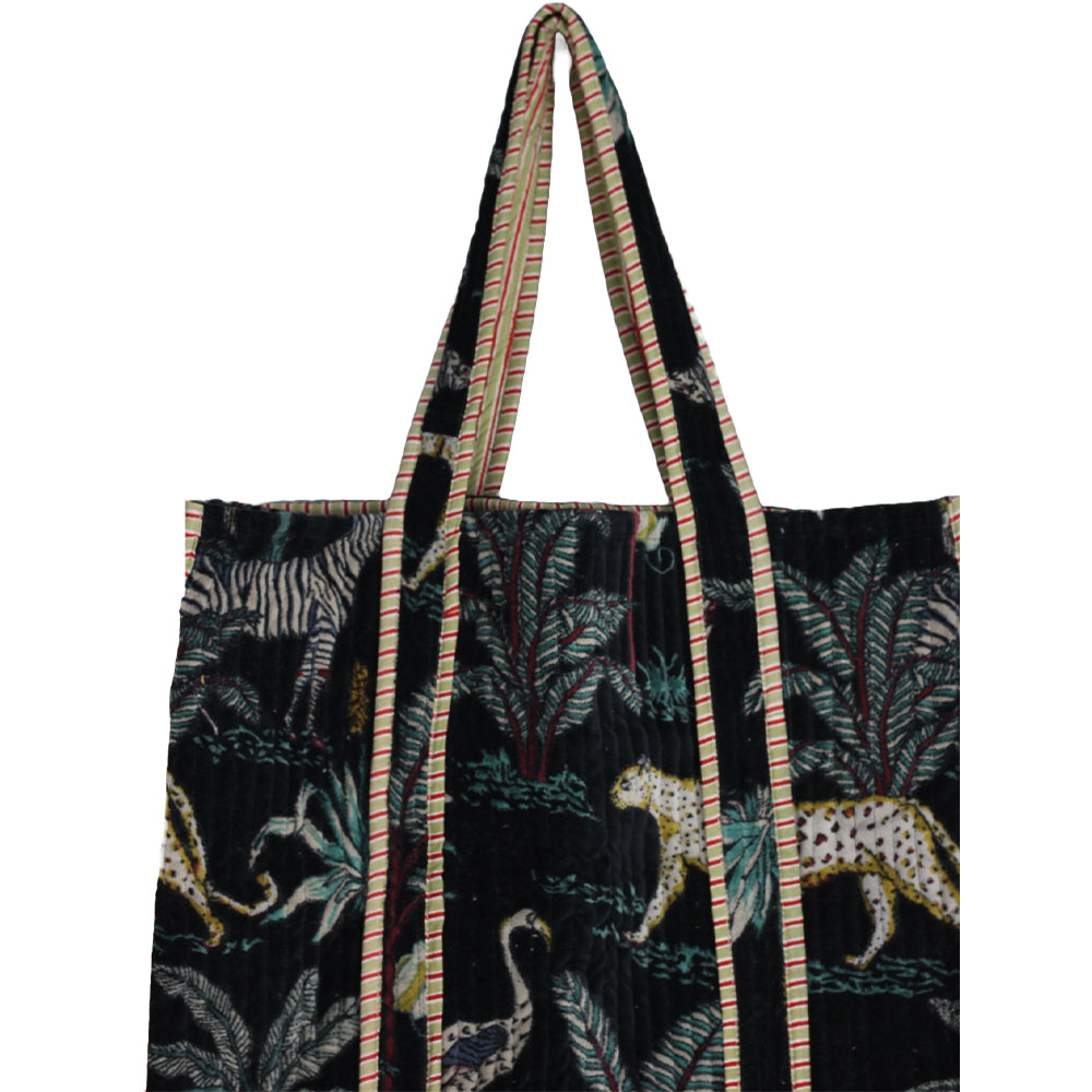 Multicolor Block Printed Cotton Quilted Tote Bags