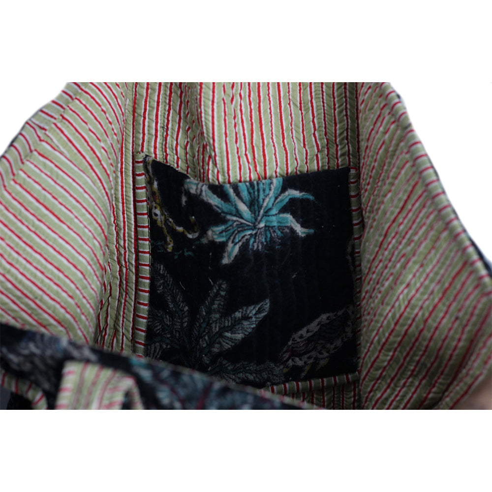 Multicolor Block Printed Cotton Quilted Tote Bags