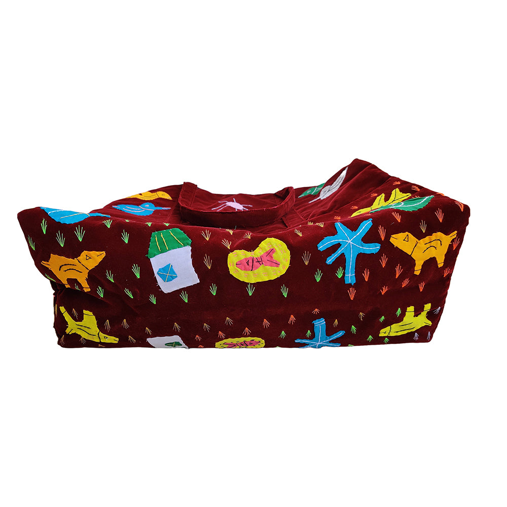 Applique Work Velvet Hand Bag