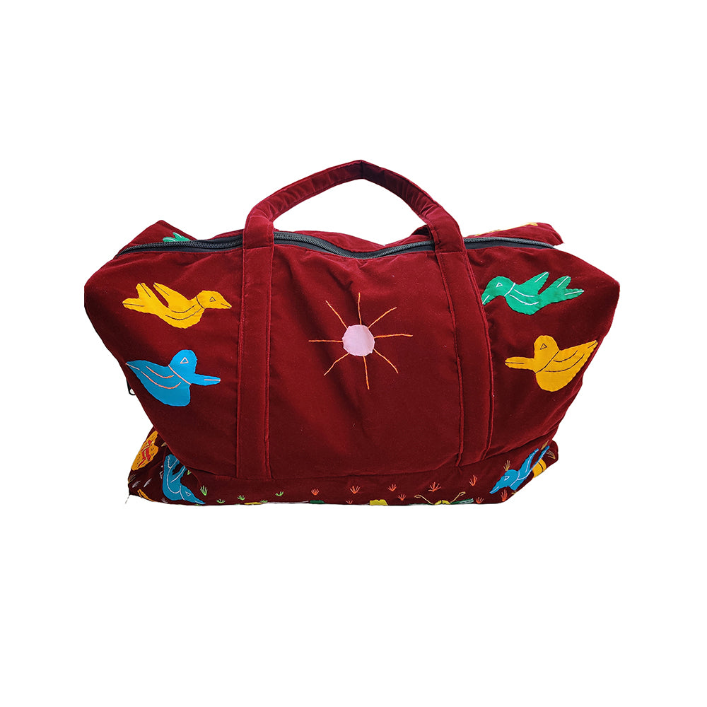 Applique Work Velvet Hand Bag