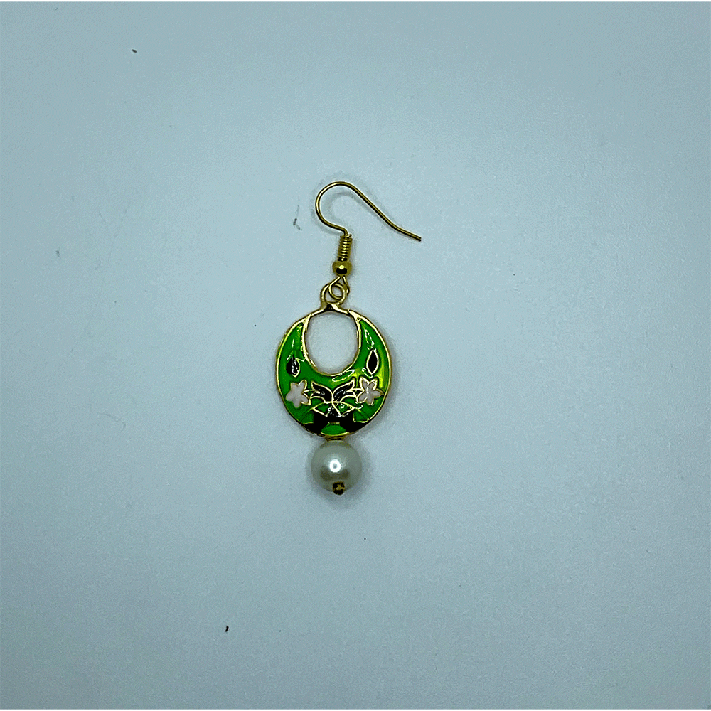 Meenakari Chandbali Jhumka Earrings - Kundan & Beads in Floral Design For Women & Girls