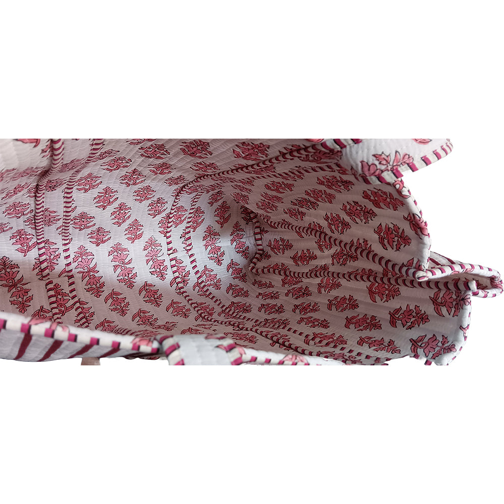 Multicolor Block Printed Cotton Quilted Tote Bags