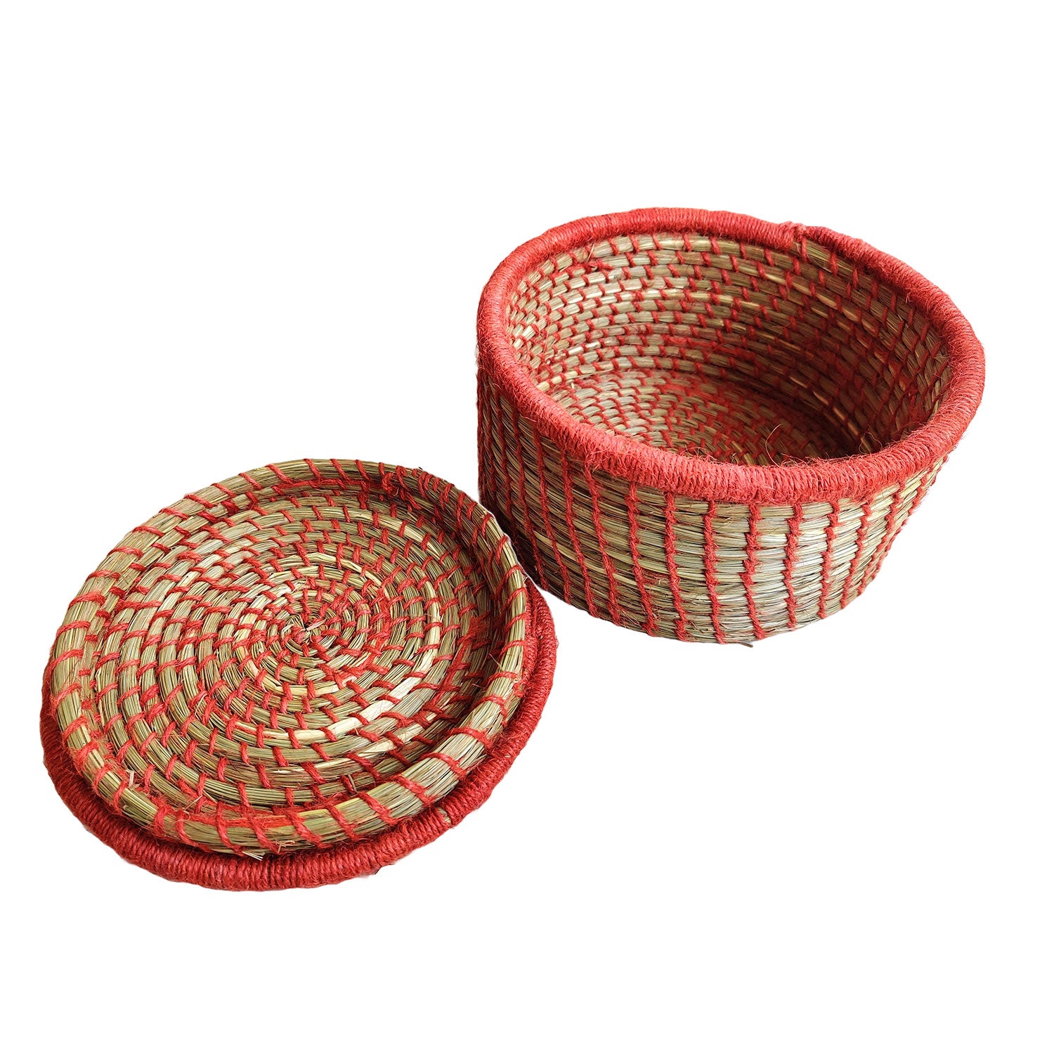 Roti Baskets Made Of Sabai Grass With  Lid