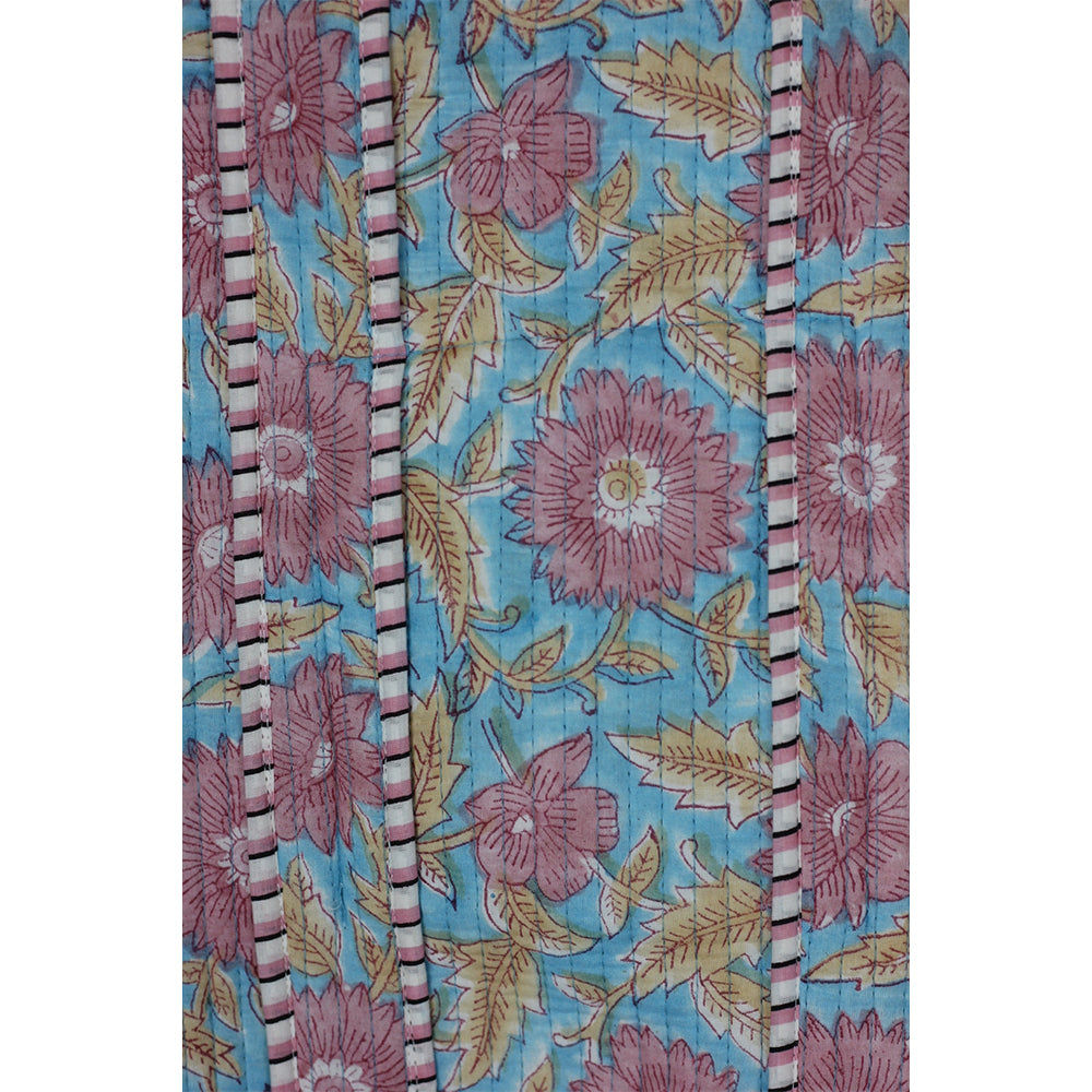 Multicolor Block Printed Cotton Quilted Tote Bags