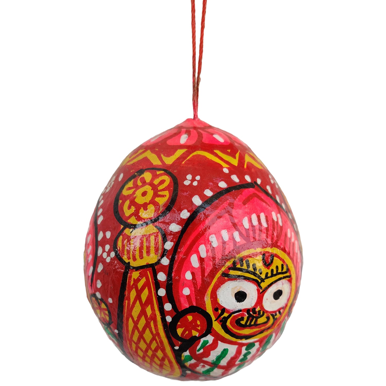 Coconut Pattchitra Painting Of Lord Jagannadh Hanging Wall Decor And Vastu Multi Color