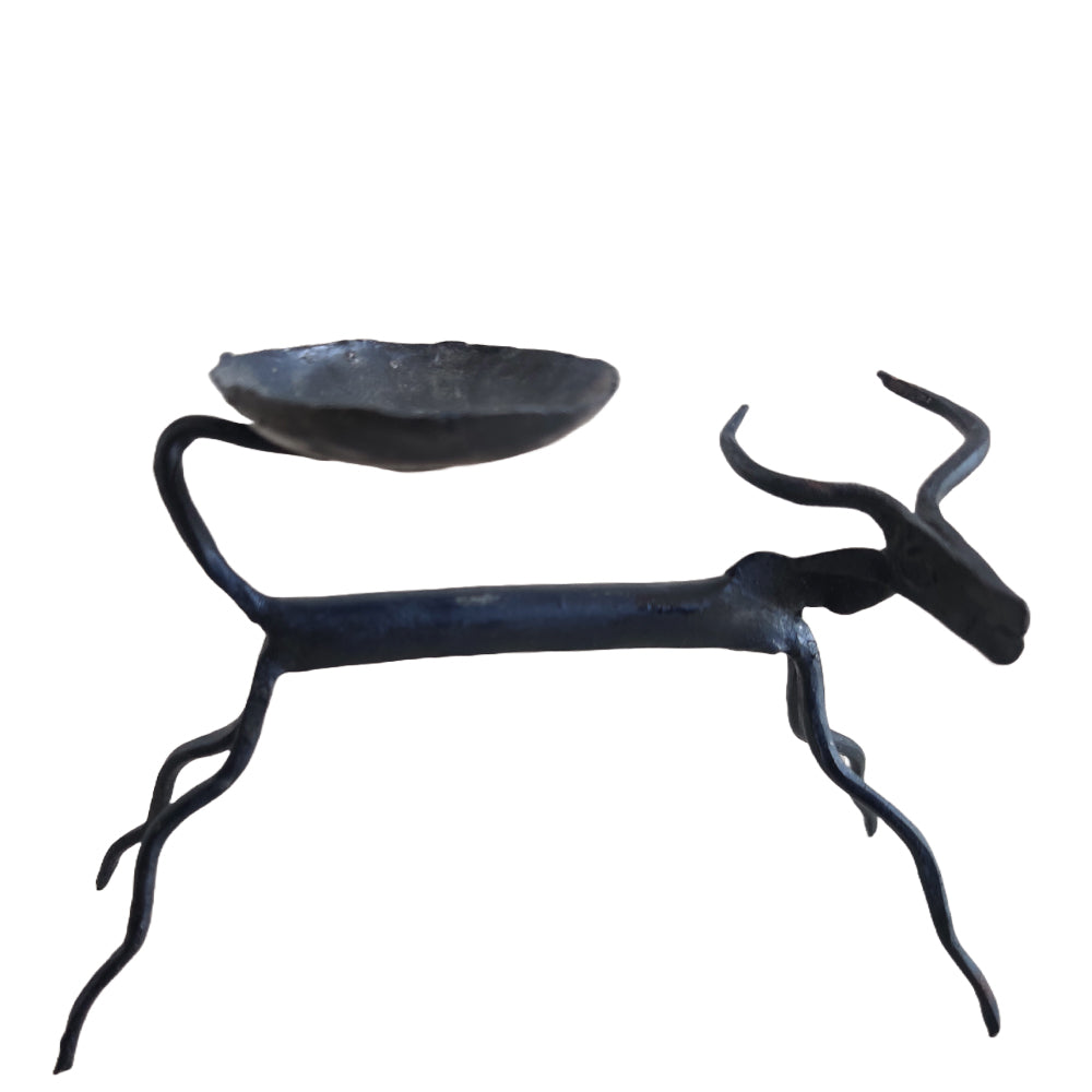 Gond Art Wrought Iron Deer Candle Stand