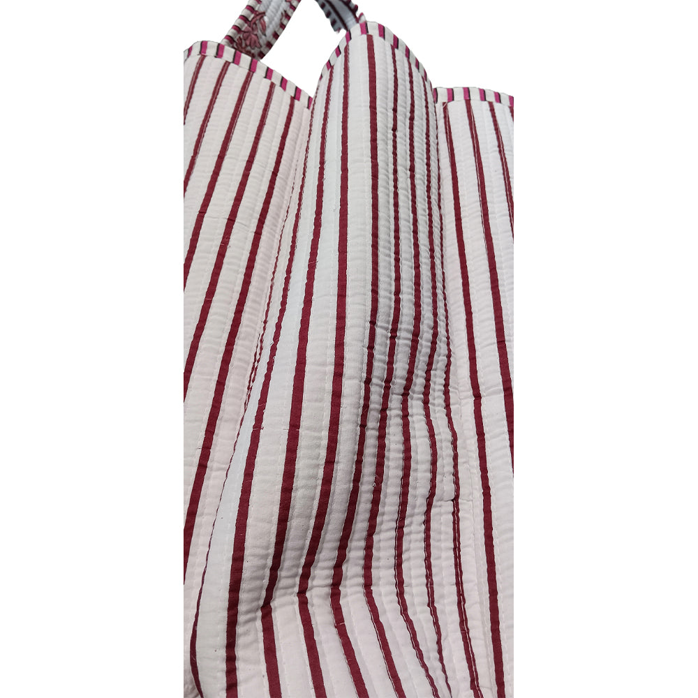 Multicolor Block Printed Cotton Quilted Tote Bags