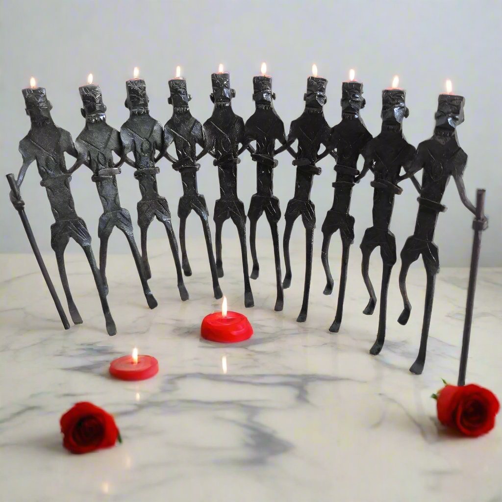 Dhokra art handcrafted  group of 10 tribal dance made of iron