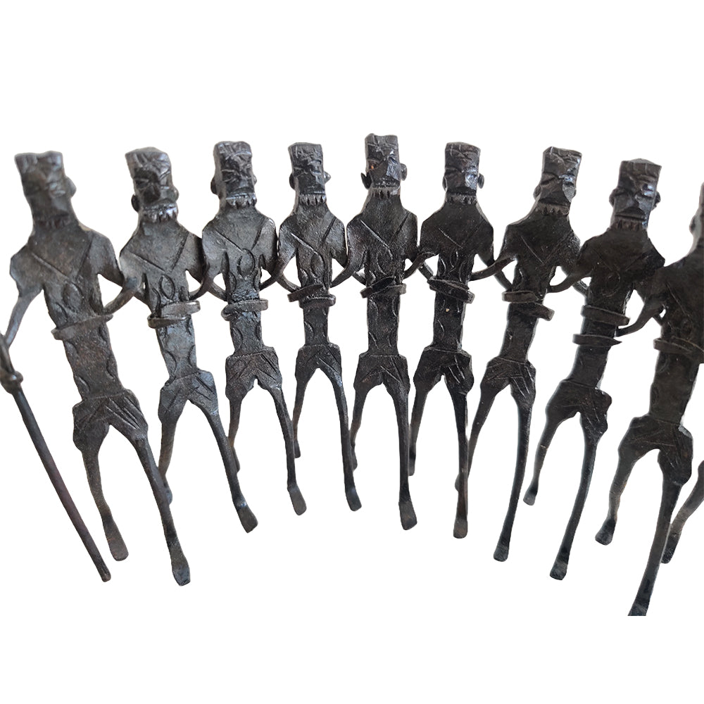 Dhokra art handcrafted  group of 10 tribal dance made of iron