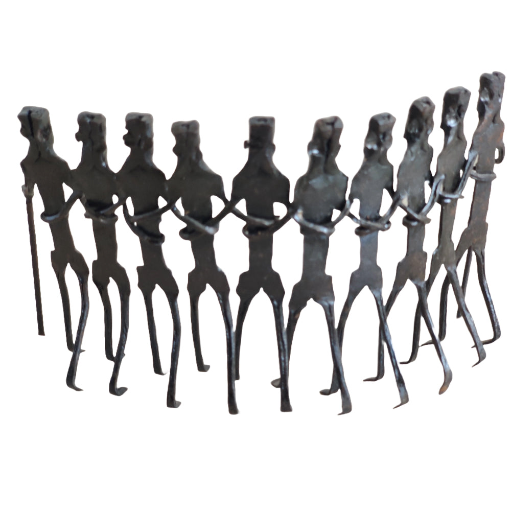 Dhokra art handcrafted  group of 10 tribal dance made of iron