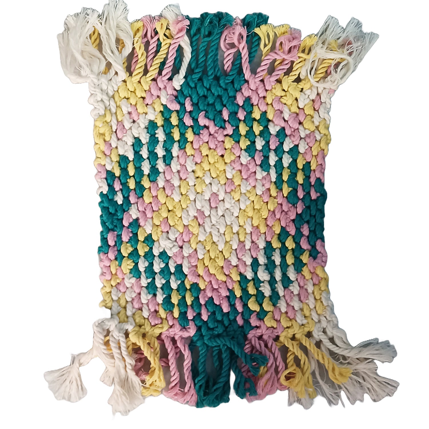 Handmade Macrame Coasters Square and Heart Shape Pack of 3