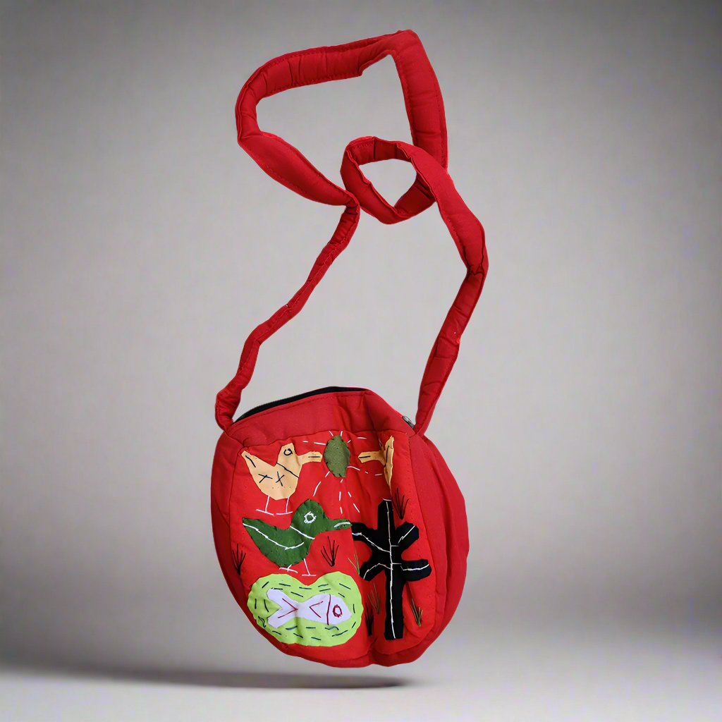 Applique Sling Bag Red Colour