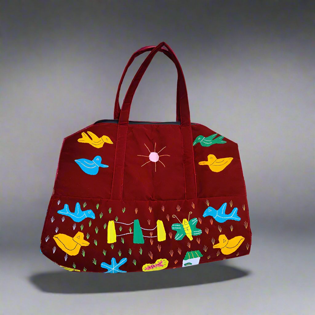 Applique Work Velvet Hand Bag
