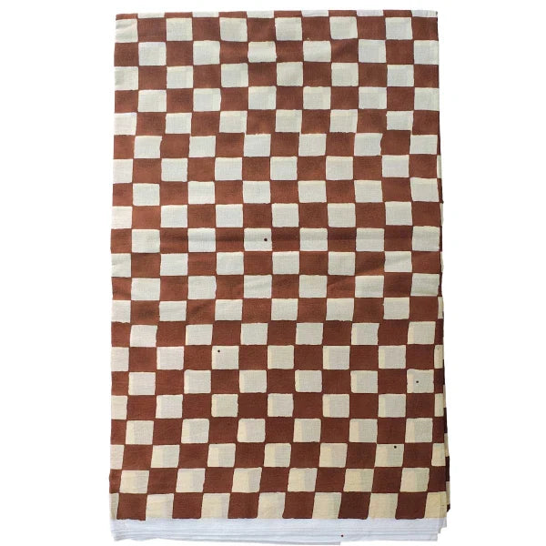 Sanganeri Hand Block Print Cotton Fabric – Brown And Beige Floral