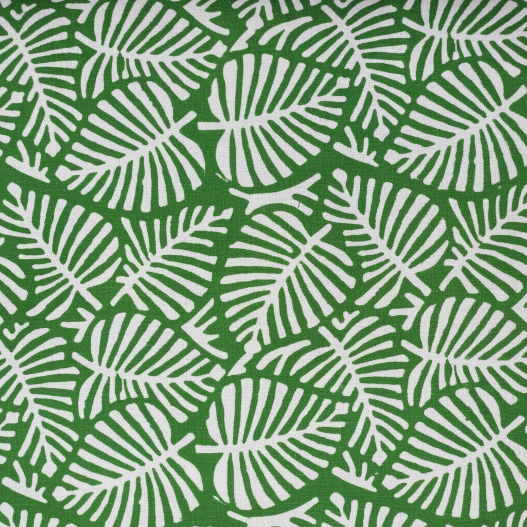 Sanganeri Hand Block Print Cotton Fabric – Green Floral Print